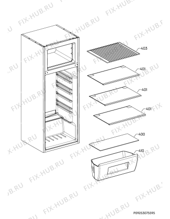 Взрыв-схема холодильника Arthur Martin AJ2801AOX2 - Схема узла Internal parts